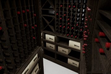 aranżacja pomieszczenia na wino stolarz