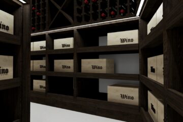 aranżacja pomieszczenia na wino stolarstwo