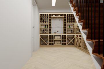 Projekt piwniczki na wino pod schodami Myślenice