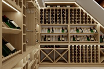 Projekt piwniczki na wino pod schodami Kraków